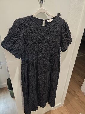 Black Textured Women's Dress Size S